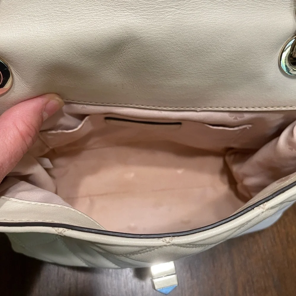 Kate Spade Natalia Cream Quilted Chain Shoulder Bag